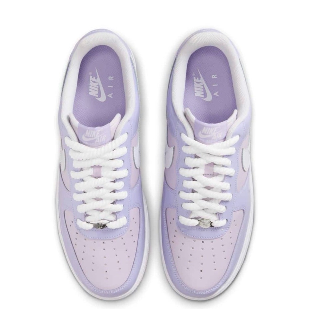 Nike Air Force 1 ‘07 LV8 Low in Hydrangeas Patent and White Women’s 10 NIB - Picture 7 of 13